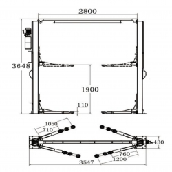 PODNOŚNIK DWUKOLUMNOWY NORMET PK-4000G